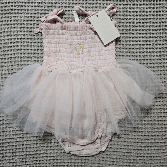wild wawa Other - Wild Wawa Floral Tutu Romper Pastel Pink 18-24 months